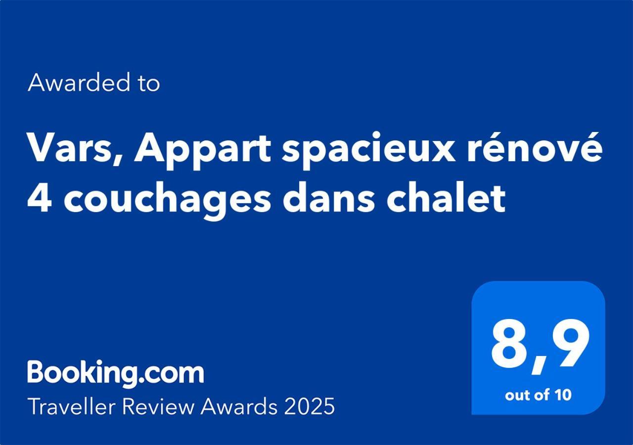 Vars, Appart Spacieux Renove 4 Couchages Dans Chalet Vars  Dış mekan fotoğraf